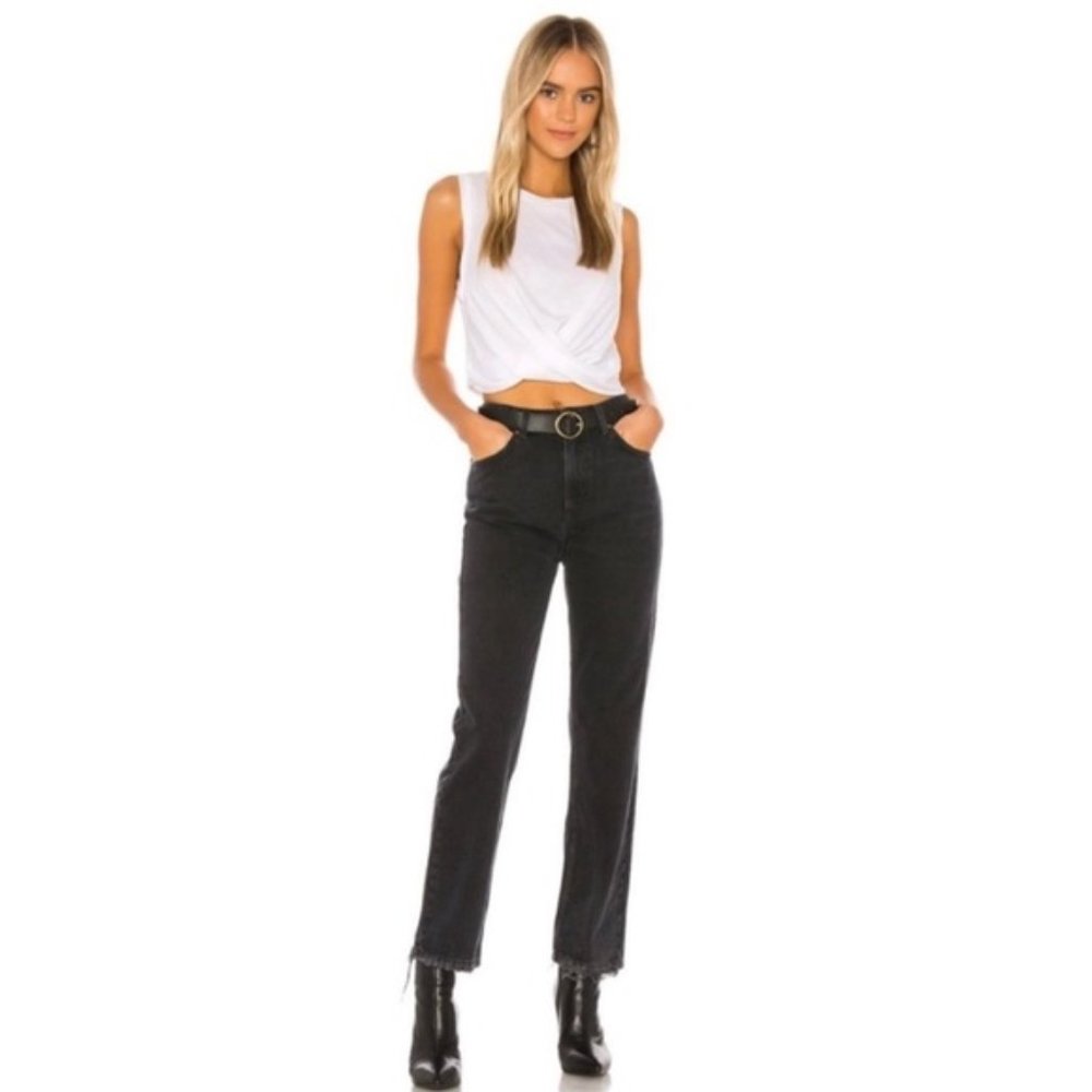 Free People Black Dakota Straight Leg Jeans